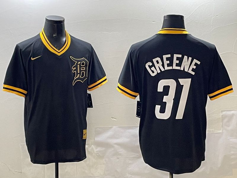 Men Detroit Tigers 31 Greene Black Gold Game 2025 Nike MLB Jersey style 1